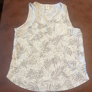 Abercrombie Fitch Mens Gray Leaf Print Pocket Tank Top Size L
